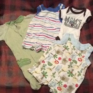 Lot of size boy outfits in preemie size.